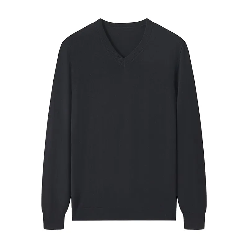 Men's Fitted V Neck Sweater